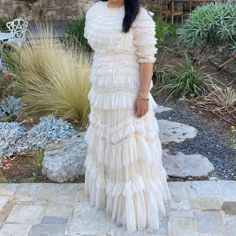 Like New Altered Modest Needle & Thread Wild Rose Gown